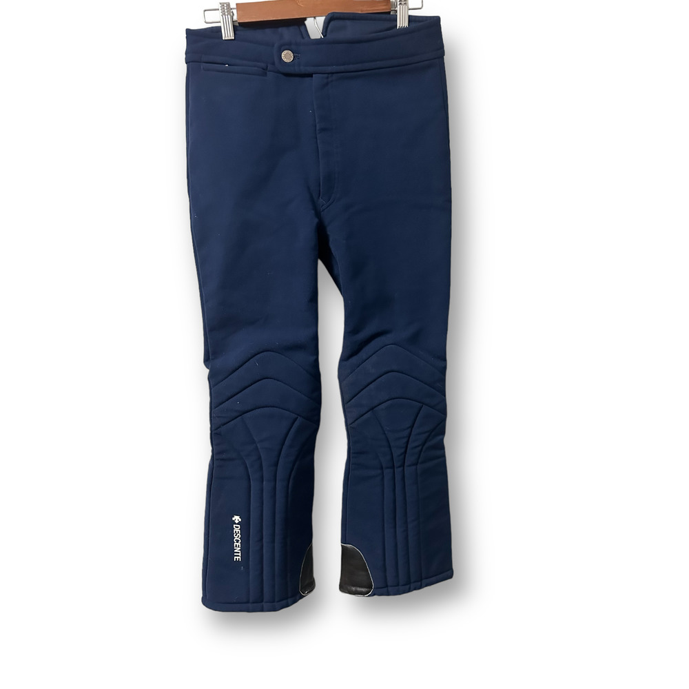 Vintage Descente Women's padded downhill racing Snowpants Blue sz 32R